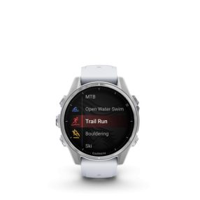   Garmin fenix 8 43mm AMOLED, ezüst, fehér szilikon szíjjal (ED)