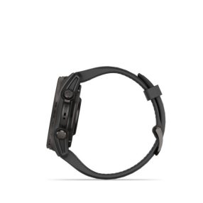   Garmin fenix 8 43mm AMOLED Sapphire, karbonszürke DLC titanium, fekete/sötétszürke szilikon szíjjal (ED XD) Okosóra