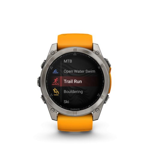 Garmin fenix 8 51mm AMOLED Sapphire, titanium, narancs/grafit szilikon szíjjal (ED XD) Okosóra