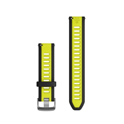 Óraszíj Garmin 20 mm. Fekete-sárga (Quick Release) Forerunner 165 Okosórához