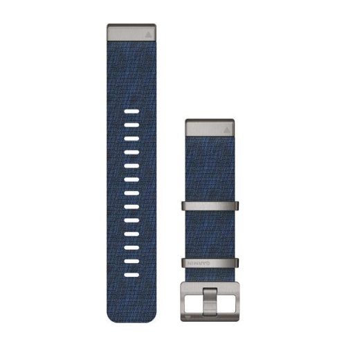 Óraszíj Garmin 22 mm indigókék nylon, ezüst csat (Jacquard szövet) (QuickFit) MARQ Okosórához