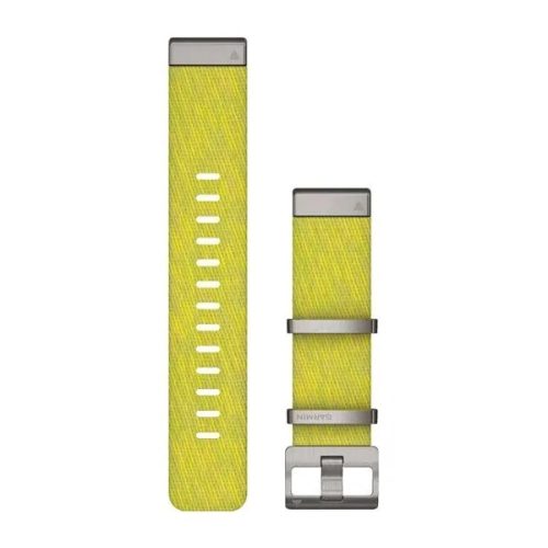 Óraszíj Garmin 22 mm sárga/zöld nylon (Jacquard szövet)  (QuickFit) MARQ Okosórához