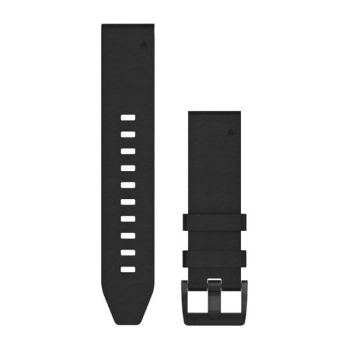 Óraszíj Garmin 22 mm fekete bőr bőr, fekete csat (QuickFit) Fenix 5 Plus Okosórához