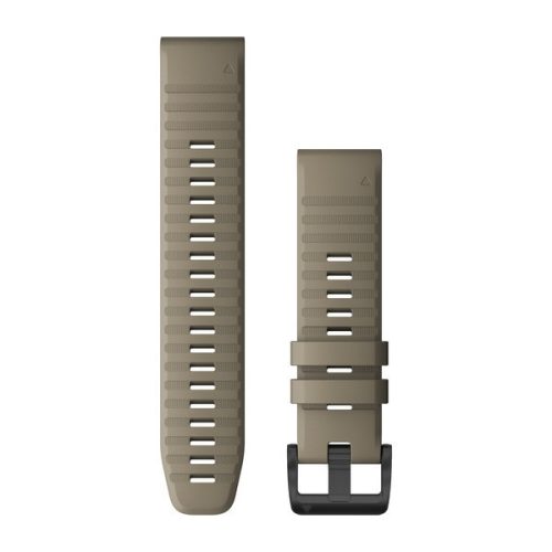 Óraszíj Garmin 22 mm sötét homokkő szilikon, fekete csat (QuickFit) Fenix 6 Okosórához