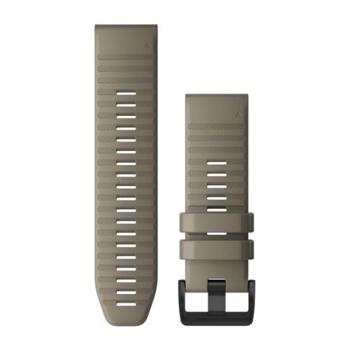Óraszíj Garmin 26 mm sötét homokkő szilikon, fekete csat (QuickFit) Fenix 6X Okosórához