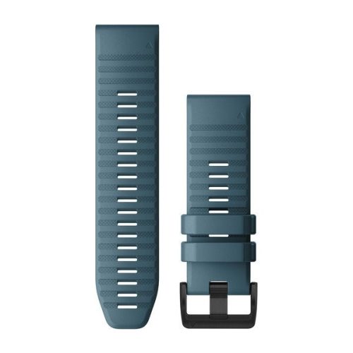 Óraszíj Garmin 26 mm tópart kék szilikon, fekete csat (QuickFit) Fenix 6X Okosórához