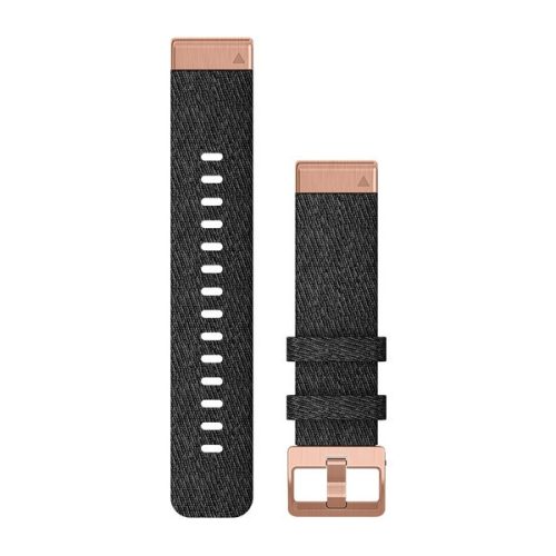 Óraszíj Garmin 20 mm nylon fekete nylon, Rose Gold csat (QuickFit) Fenix 6S Okosórához