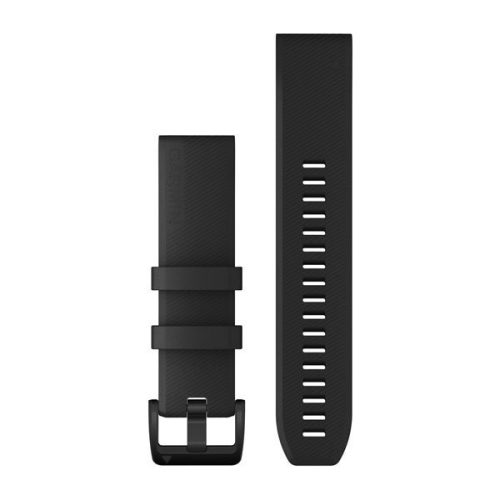 Óraszíj Garmin 22 mm fekete szilikon, fekete rozsdamentes csat (QuickFit) Approach S62 Okosórához