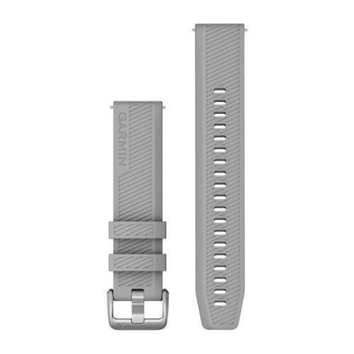 Óraszíj Garmin 20 mm szürke szilikon, rozsdamentes csat (Quick Release) Approach S40 Okosórához