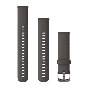   Óraszíj Garmin 18 mm sötétszürke szilikon, szürke csat (Quick Release) Venu 2S 110-195 mm Okosórához