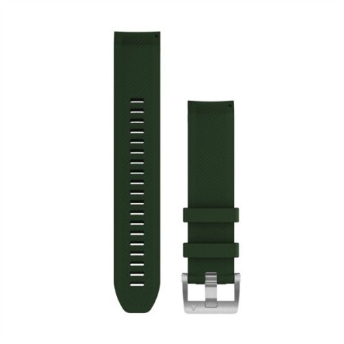 Óraszíj Garmin 22 mm fenyőzöld szilikon, ezüst csat (QuickFit) MARQ Okosórához