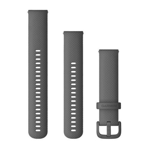 Óraszíj Garmin 20 mm árnyékszürke szilikon, szürke csat (Quick Release) Okosórához