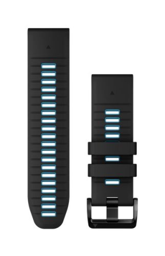 Óraszíj Garmin 26 mm fekete/kék szilikon (QuickFit) Okosórához