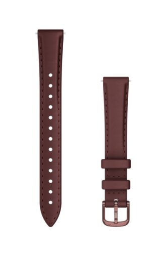 Óraszíj Garmin Lily 2 14mm bőr, eperfa, sötét bronz csattal (110-175mm) Okosórához