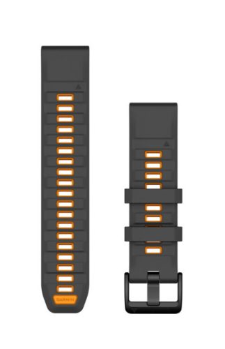 Óraszíj Garmin 22 mm grafit/narancs szilikon (QuickFit) Okosórához