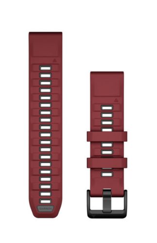 Óraszíj Garmin 22 mm bordó/grafit szilikon (QuickFit) Okosórához