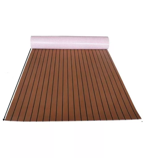 Lodní podlahová krytina teak-černá 240x90x0,6 cm
