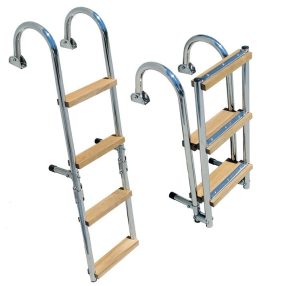 Lodní žebřík 4 stupně z nerezové oceli 102x27 cm