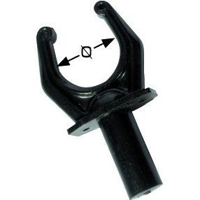 Veslařská vidlice s černou plastovou podrážkou 43 mm