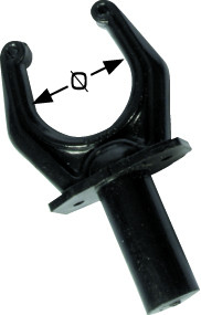 Veslařská vidlice s černou plastovou podrážkou 43 mm