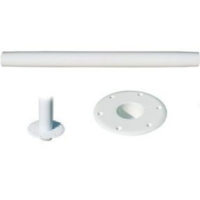 Stolová noha s nástavcem, bílý hliník 700 mm