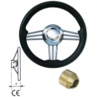 Řídítka 3x3 paprsky inox černá 35,5 cm GFN