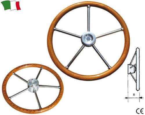 Volant z nerezové oceli, teak, 40 cm,