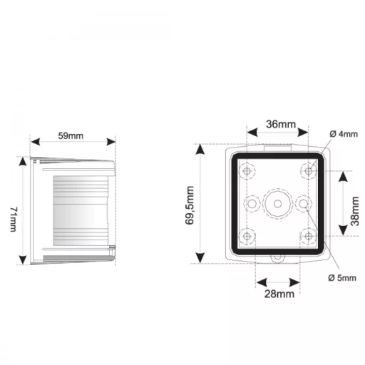 Bílé světlo 225° v bílém krytu LED