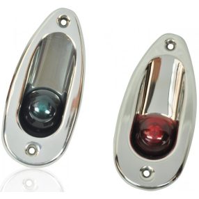 Světelná strana LED pár zelená-červená nerezová ocel