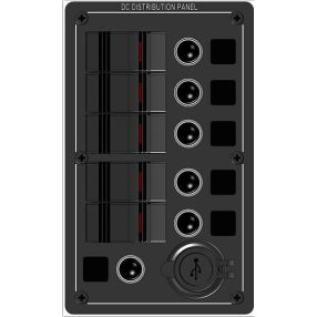 Kapcsolótábla 5 egységes 2 portos USB Electron EVA