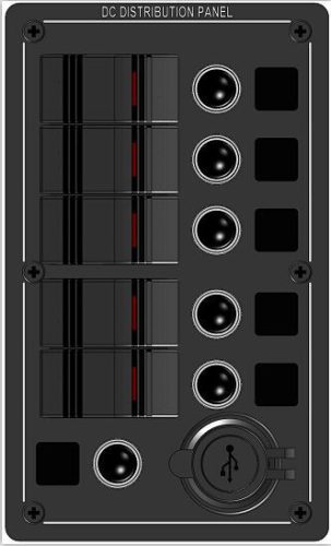 Kapcsolótábla 5 egységes 2 portos USB Electron EVA