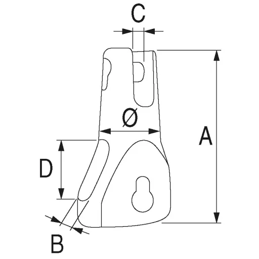 Výklopný kotevní kabelový konektor, nerezová ocel 10/12 mm
