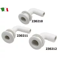 Výstupní trubka skrz kryt, 90 stupňů, plast, 20 mm