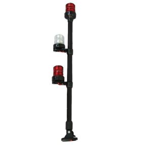   Körfény piros fehér piros LED lehajtható eloxált fekete 35 cm EVA