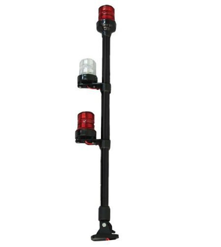 Körfény piros fehér piros LED lehajtható eloxált fekete 35 cm EVA