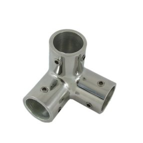 Korlátcsatlakozó 3 ágú idom inox 90 fok 25 mm EVA