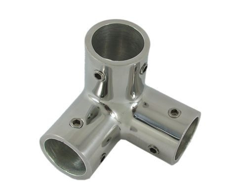 Korlátcsatlakozó 3 ágú idom inox 90 fok 25 mm EVA