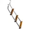 Lodní žebřík 4 stupně kovový teak 90x23 cm