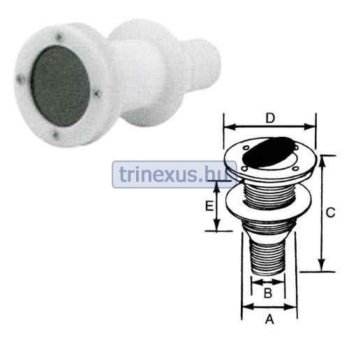 Výstupní trubka skrz těleso s plastovou membránou 15,9 cm