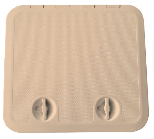 Víko úložného prostoru s dvojitým zámkem z béžového ABS 460x510 mm