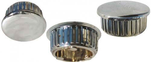 Koncová zátka zábradlí z plastu v barvě kovu 22x1,2 mm