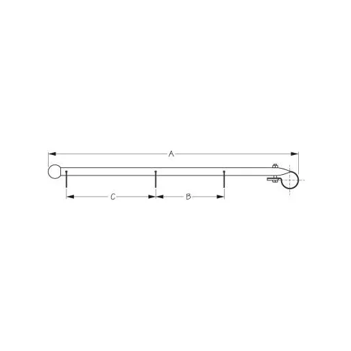 Vlajkový stožár pro zábradlí z nerezové oceli 44 cm 22-25 mm