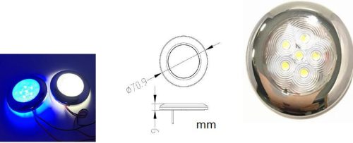 Kabinfény mennyezeti 6 led rozsamentes acél EVA
