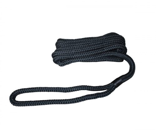 Lodní šňůra s háčkem a smyčkou dvojitě pletená 6 m/10 mm tmavě modrá