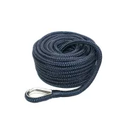   Kotevní lano PE s ocelovým jádrem 14 mm/40 m tmavě modré