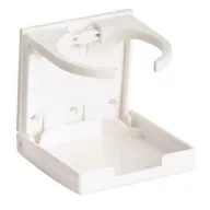 Skládací držák na nápoje z bílého materiálu