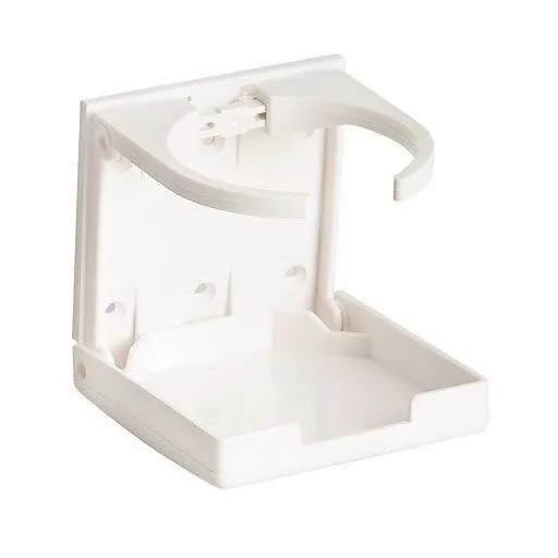 Skládací držák na nápoje z bílého materiálu