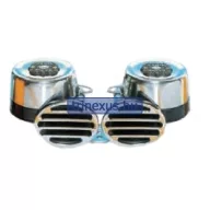   Elektrický klakson, dvojitý kulatý, nerezová ocel, 112 dB,