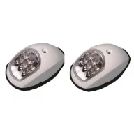   Světelná strana v páru LED se zeleno-červeným plastovým krytem