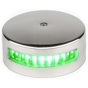 Světlo LED zelené 112,5° vodorovně v ocelovém pouzdře